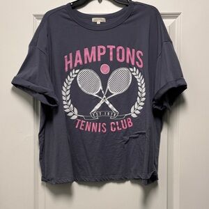 Ultra Flirt Bluish Gray and Pink Graphic Tee